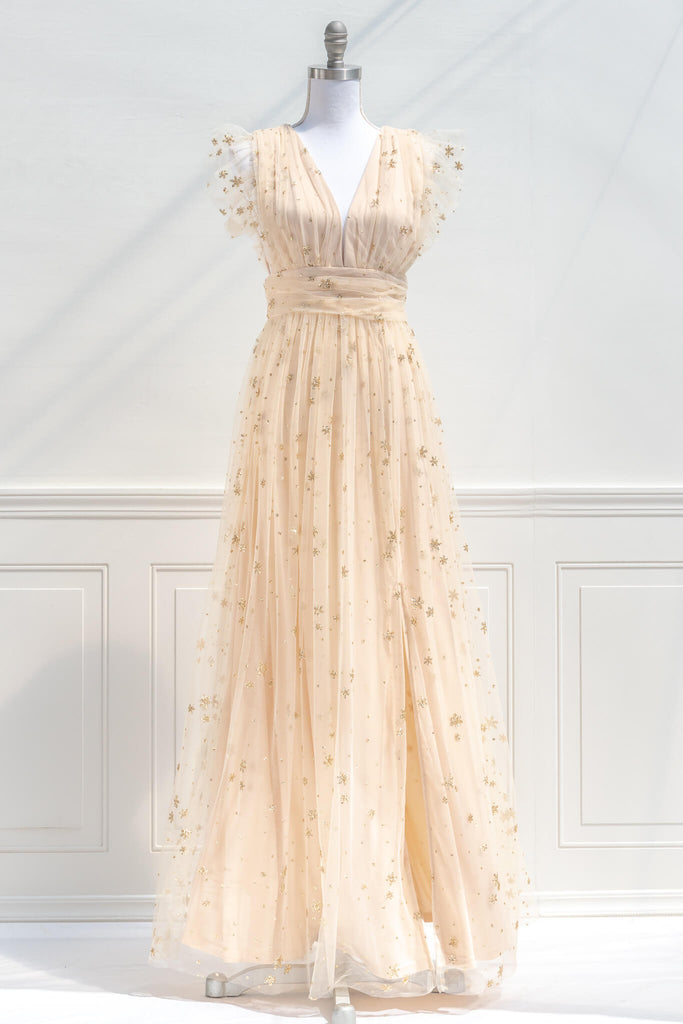 Buy L'Elegantae Cream Color Solid Knee Length Dress at Amazon.in